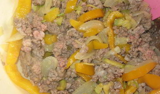 картофельный пирог с сытной мясной начинкой