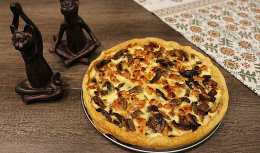 киш из слоеного теста