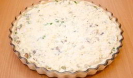 лоранский пирог с курицей, грибами и брокколи