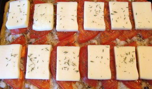 рыбный пирог с моцареллой на картофельном тесте