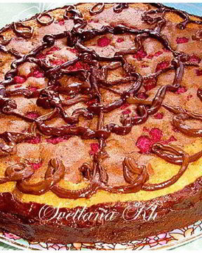 Шоколадно-малиновый пирог