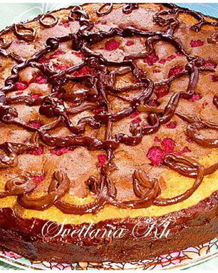 Шоколадно-малиновый пирог