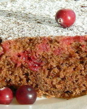 Шоколадный пирог с клюквой