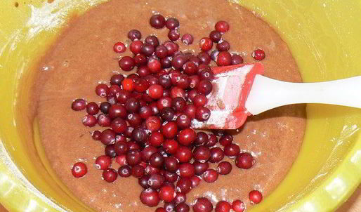 шоколадный пирог с клюквой