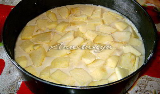 яблочный пирог с заливкой нежный