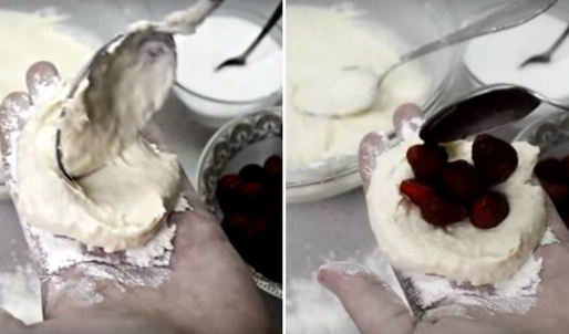 пирожки с ягодами на сковороде