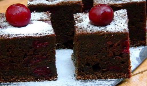 брауни с вишней на темном пиве