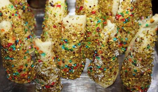 новогодние пирожные елочки с начинкой