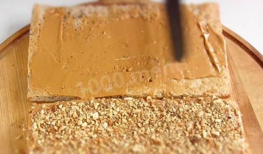 пирожное белочка с орехами и сгущенкой