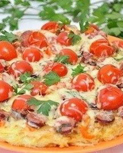 Рецепт картофельной пиццы с колбасками