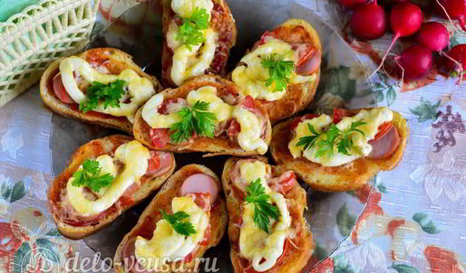 ленивая пицца из батона