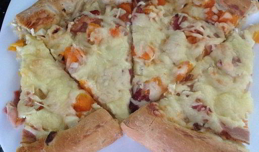 осенняя пицца с тыквой и беконом