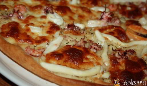 пицца бьянка с морепродуктами
