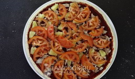 пицца на кефире и майонезе