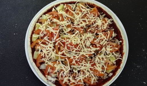 пицца на кефире и майонезе