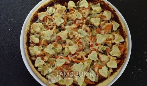 пицца на кефире и майонезе