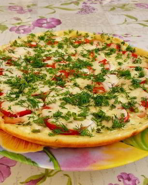 Пицца на сковороде за 10 минут на сметане быстро и просто