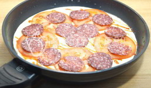 пицца на сковороде за 5 минут