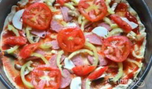 пицца на слоеном бездрожжевом тесте