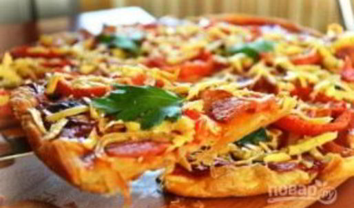 пицца на слоеном бездрожжевом тесте