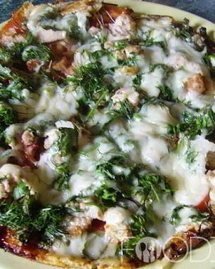 Пицца на сметане на сковороде