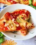 Пицца на тонком тесте без дрожжей