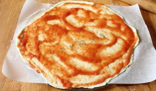 пицца на тонком тесте без дрожжей