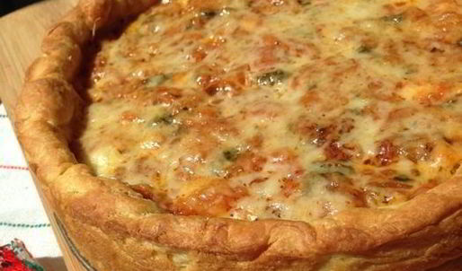 пицца по-чикагски в глубокой форме