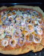 Пицца с грибами и креветками