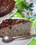 Постная коврижка с вареньем