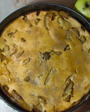 Медовая шарлотка с яблоками