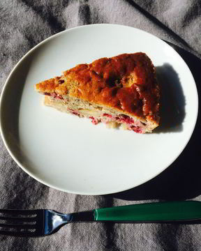 Шарлотка с антоновкой и брусникой без глютена