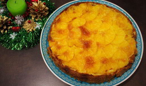 шарлотка с карамелизованными апельсинами