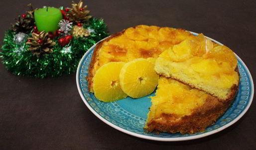 шарлотка с карамелизованными апельсинами