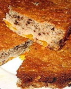 Шарлотка с мандаринами и грецкими орехами