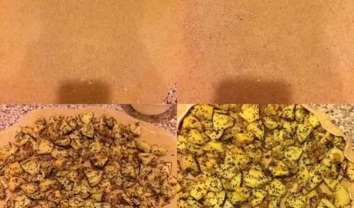 штрудель с айвой, яблоками и маком