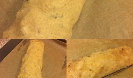 штрудель с айвой, яблоками и маком