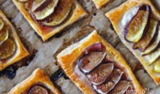 слойки с инжиром и ветчиной