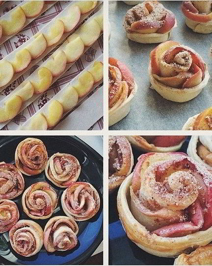 Рецепт слоек с яблоком розочки