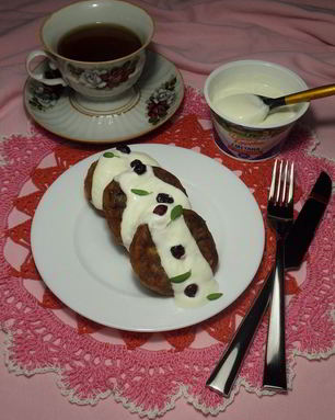 Сырники с бананом и клюквой