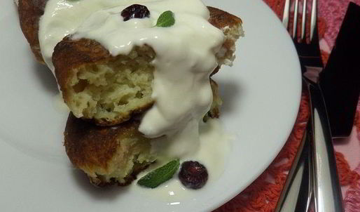 сырники с бананом и клюквой