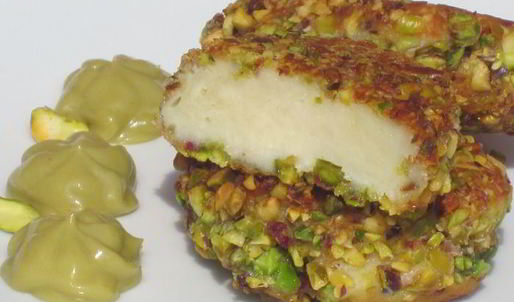 сырники в ореховой панировке с фисташковым кремом