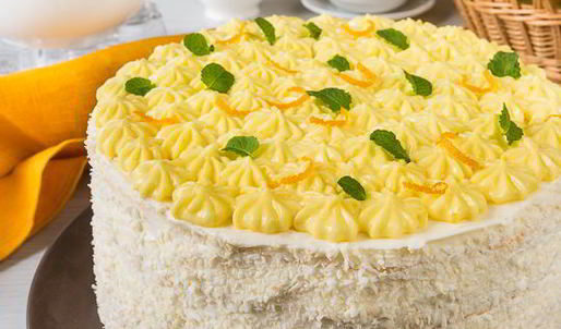 кокосовый торт с лимонным курдом