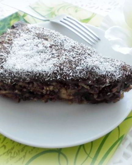 Рецепт шоколадного торта с бананами