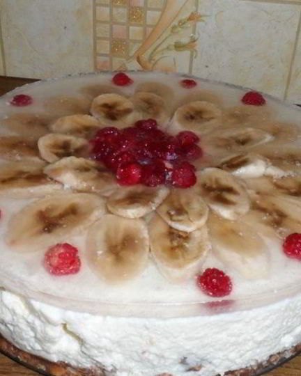Рецепт торта без выпечки с желатином и фруктами