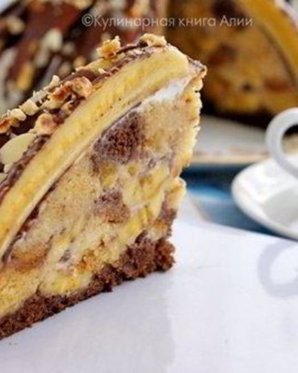 Рецепт торта панчо с йогуртом и бананами