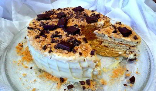 торт рубленый со сгущенкой