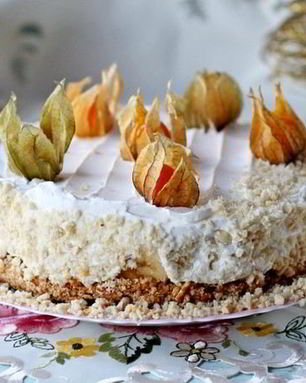 Торт с бананом и сливочным кремом