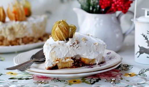 торт с бананом и сливочным кремом