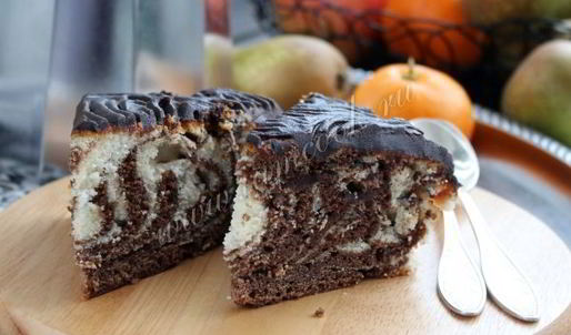 торт зебра на кефире